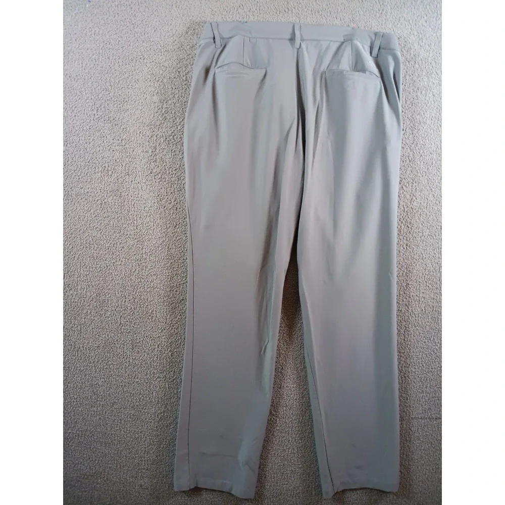 Adidas Golf Pants Mens 40x34 Gray Stretch Performance Flat Front Lightweight